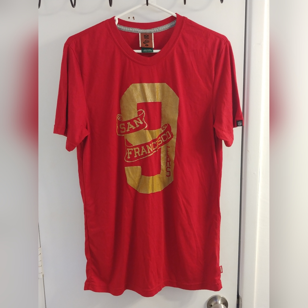 San Francisco 49ers "9ers" Logo Nike NFL  Brown Green Tag VTG Tee Shirt, Size M